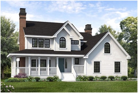 Bay window and side entry garage